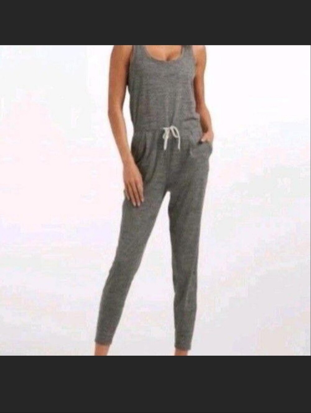 Vuori Heathered Gray Racerback Jumpsuit Size L/Xl
